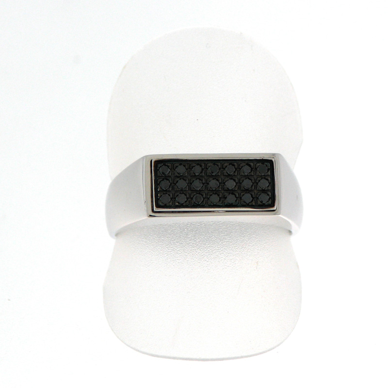 Anello oro bianco e diamanti neri Anello oro bianco e diamanti neri