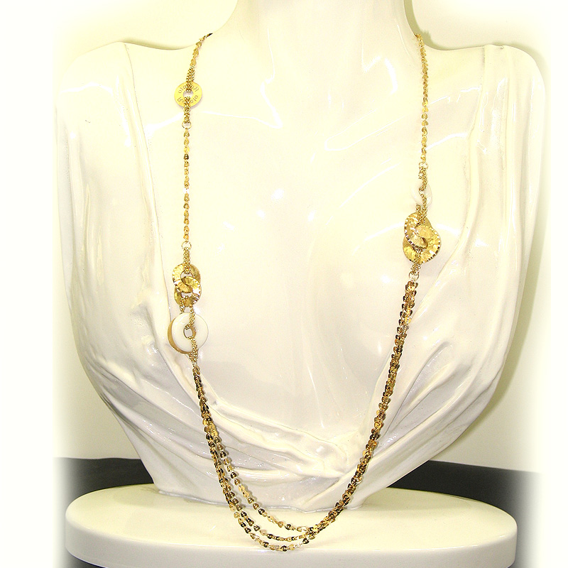 Collana in oro e agata bianca Collana in oro e agata bianca