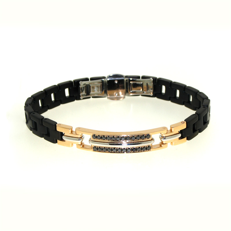 Bracciale in oro rosé e diamanti neri Bracciale in oro rosé e diamanti neri